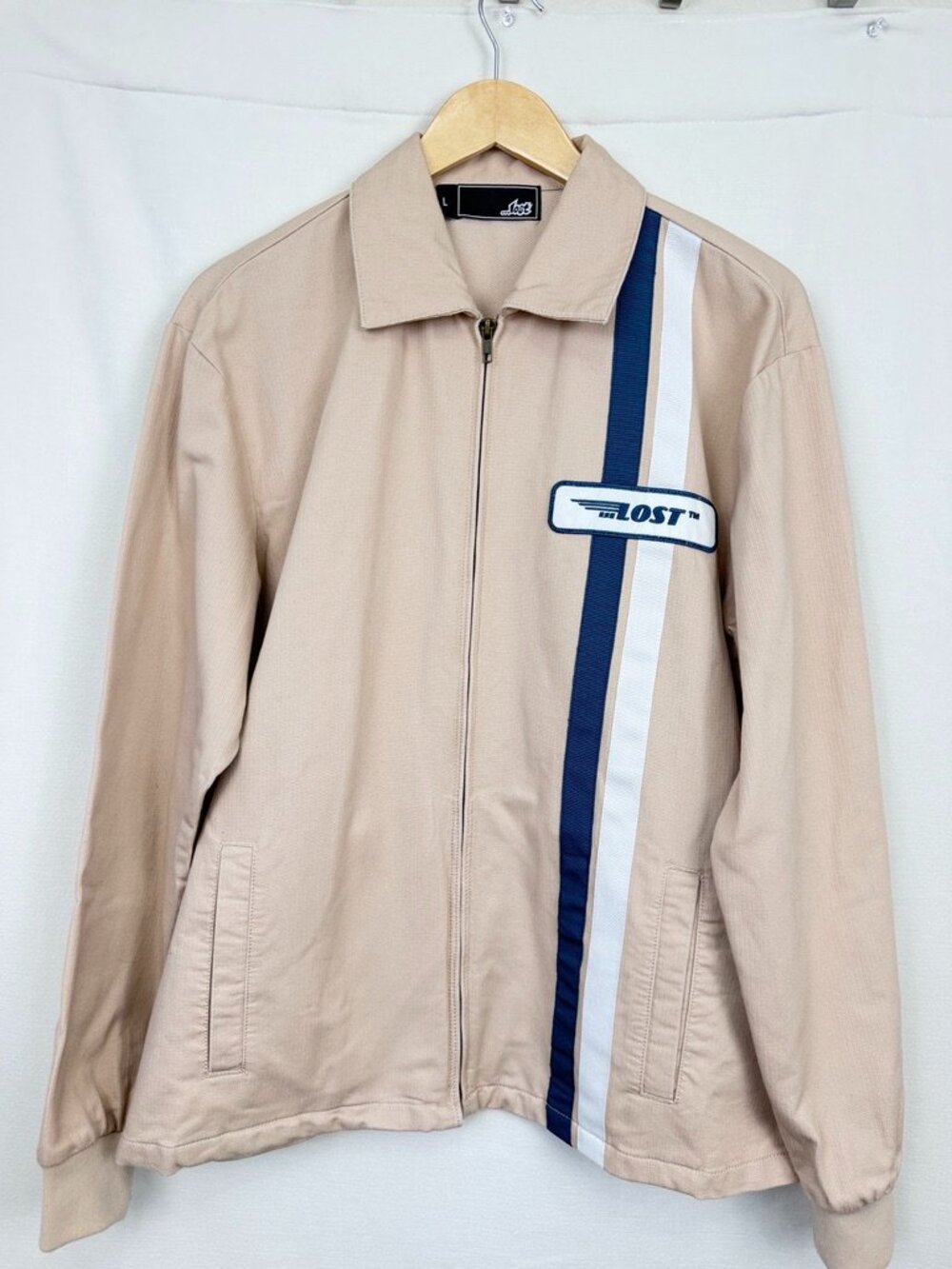 Vintage Lost Enterprises "Goodtime" Racing Stripe Zip-Up Jacket - Men's L